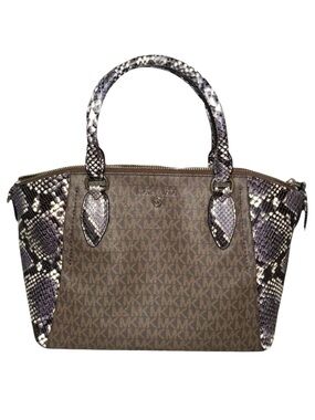 Michael Kors Sienna Snakeskin and Monogram Satchel Tote Bag